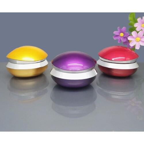 10pcs 30g Empty Acrylic Jar Skin Care Eye Cream Jars Pot Refillable Bottle Cosmetic Container In Red/Yellow/Purple