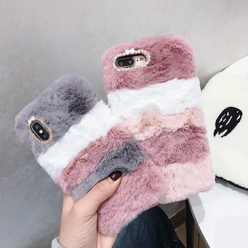 Luxury Diamond Phone Case Tpu For Xiaomi Redmi Note 10 Pro Max Case for Mi X3 Nfc M3 Redmi Note10 10s 9 9s Plush Fur Soft Cover