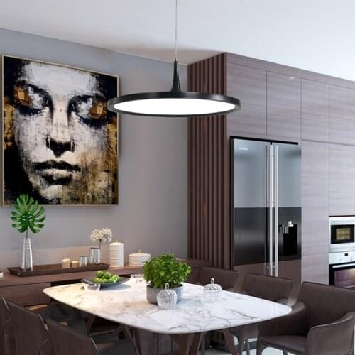 Modern Wrought Iron Circle LED Pendant Lights Modern Lamp For Living Room Bedroom Kitchen Restaurant Dining Hanging Decoration