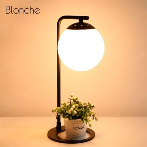 Modern LED Glass Ball Table Lamp Bedside Lamp Living Room Bedroom Study Nordic Indoor Light Lamps and Lanterns Decorative Lamp