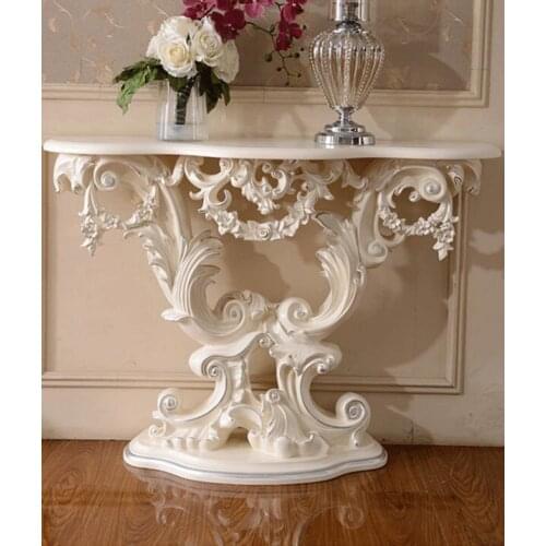 European Xuanguan table French solid wood garden Xuanguan platform hall cabinet wall end view Taiwan American semi round table