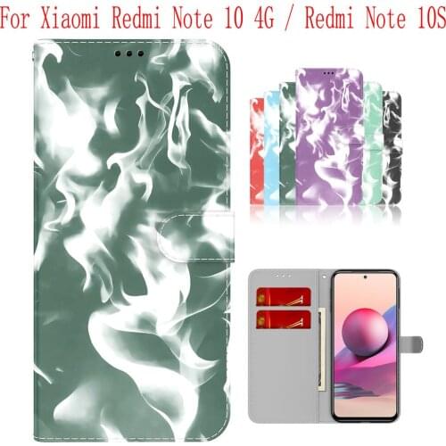 Sunjolly Case for Xiaomi Redmi Note 10 4G Redmi Note 10S Wallet Stand Flip PU Phone Case Cover coque capa Case Cover