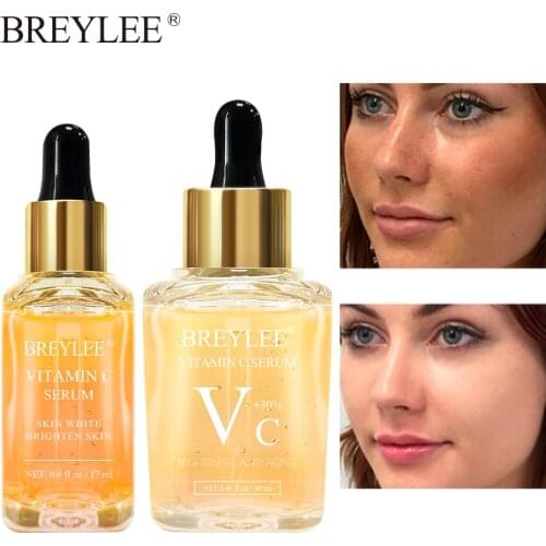 BREYLEE Vitamin C Serum For Face Anti-aging Shrink Pore Hyaluronic Acid VC Essence Oil Topical Facial Serum Whitening Skin Care