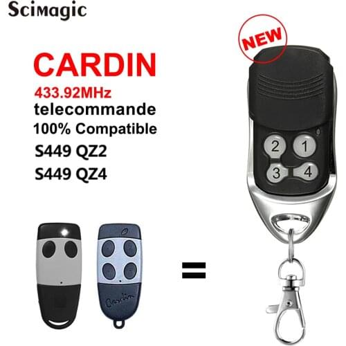 Telecommande Garage Cardin S449 Garage Door Opener Rolling Code Fixed Code Cardin Replacement for QZ2 QZ4 TX2 TX4 TRQ TXQ S486