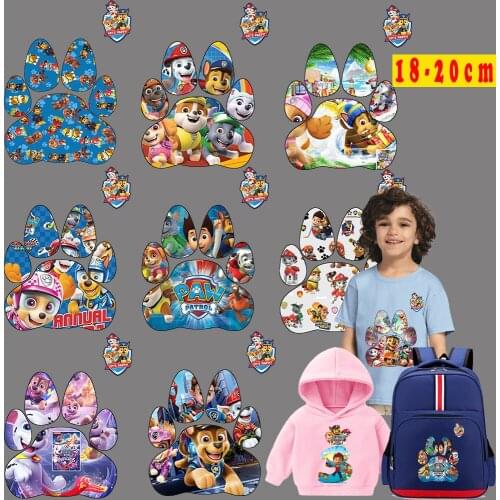 Paw Patrol Diy Clothes Thermo-Sticker Mashall Chase Ryder Iron on Hot Transfer Clothing Sticker Heat Patches Bag Hoodie Shirt