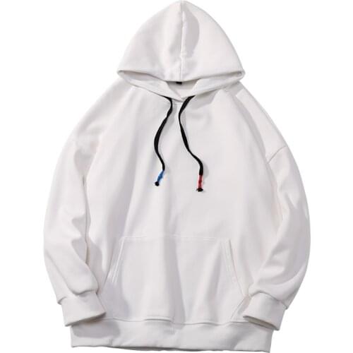 2021 Men Harajuku Hoodies Men Women Baggy Streetwear White Hoodie Sweatshirts Male Hip Hop Oversized Basic Pullover