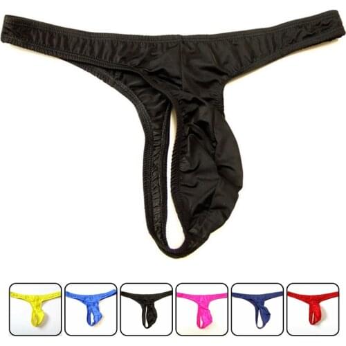 Sexy milk silk Soft Men Thongs and G Strings Penis Pouch Gay Underwear Bikini Sexy Gay Lingerie for Men String Erotic Panties