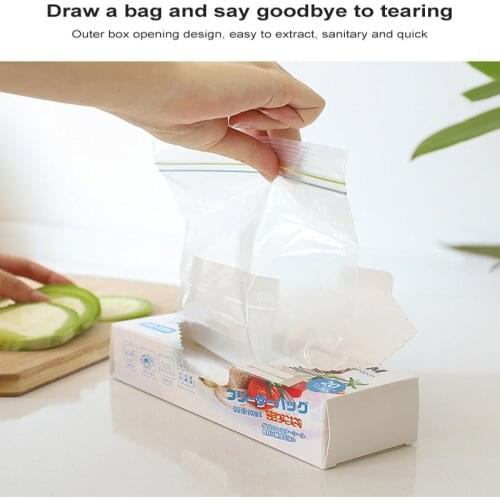 Recordable Fresh Keeping Bag Thickened Double Sealed Bag Plastic Packaging Vegetable Fruit Storage Household Storage Supplies