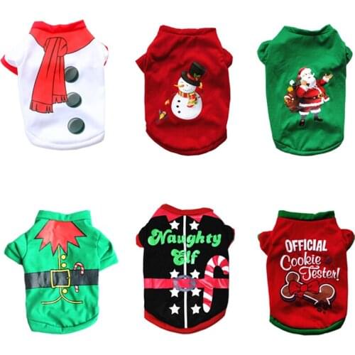 Winter Warm Pet Clothes for Small Dogs Christmas Cotton Print Dog Cat Shirt Puppy Yorkies Pullovers Clothing ubranko dla psa