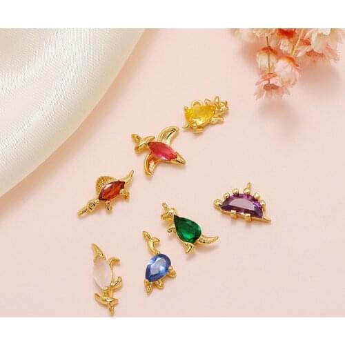 1pc Kawaii Animal Small Dinosaur Fish Charms Zircon Pendant for Jewelry Making DIY Earring Necklace Bracelet Jewelry Making