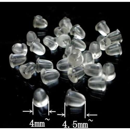 100pcs/lot 4x4.5mm Soft Silicone Rubber Earring Back Stoppers for Stud Earrings DIY Earring Accessories Bullet Tube Ear Plugs