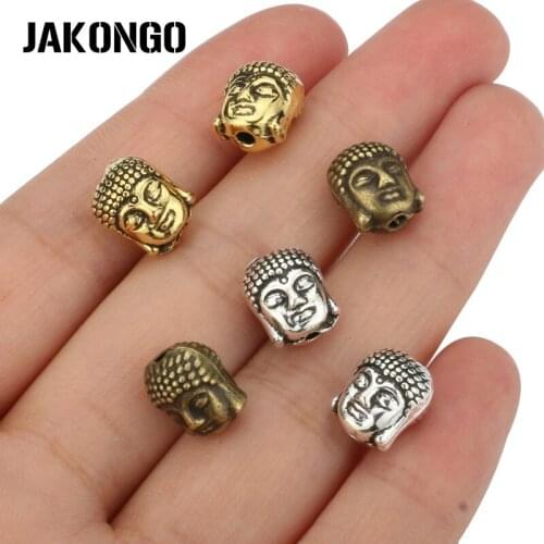 16PCS Buddha Spacer Beads Antique Silver Plated Loose Beads for Jewelry Making Bracelet DIY Handmade Accessories