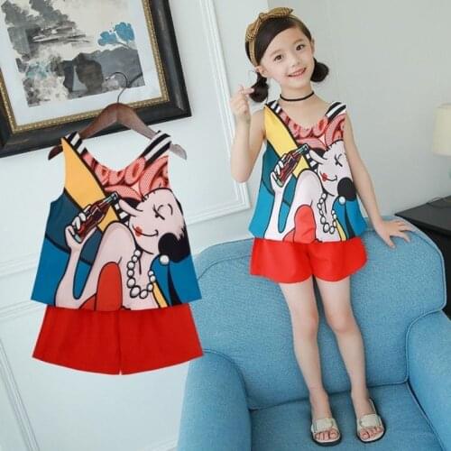 2021 Summer Girls Clothes Sets Fashion Print Girls Pattern Children Tracksuit Children Clothing Suit Baby 2Pcs 2-12 years