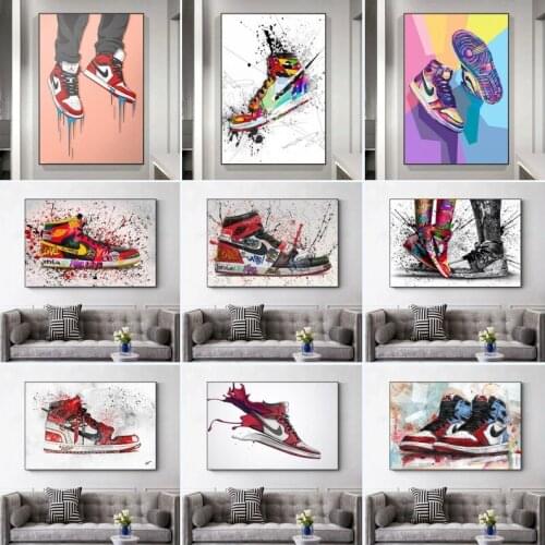 5D DIY Diamond Embroidery Full Diamond Painting Cross Stitch Kits Home Decor Diamond Mosaic Sport Shoes Graffiti Modern Posters