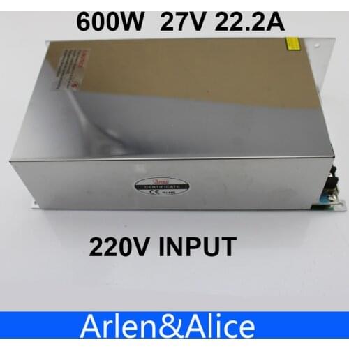 600W 27V 22.2A 220V input Single Output Switching power supply AC to DC