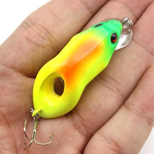 Promotion! 6Pcs Frog Fishing lure 6 color 6cm 9g Minnow lure Topwater Crank Lures fishing bait Frog Fishing lures Free shipping