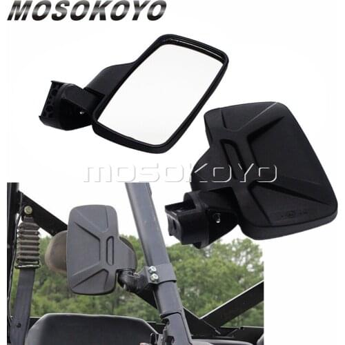 2x UTV 2"/1.75" Side Mirror Rear View Mirrors for Polaris RZR Ranger 800 900 1000 Yamaha Rhino 450 660 700 Can-Am Honda Pioneer