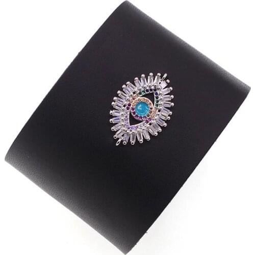 Punk Real heart Evil Eye Leather Bracelets for Women Statement Jewelry Vintage Wrap Style Bracelet Femme Gifts