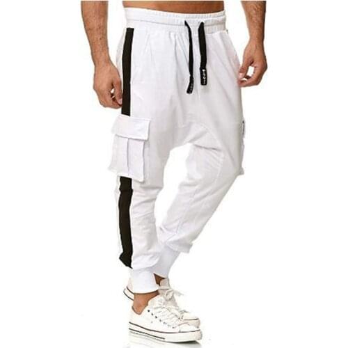 Mens Fashion Pants Drawstring Outdoor Male Casual Side-pocket Cargo Pants Trousers Mens Sweatpants Pencil Pants