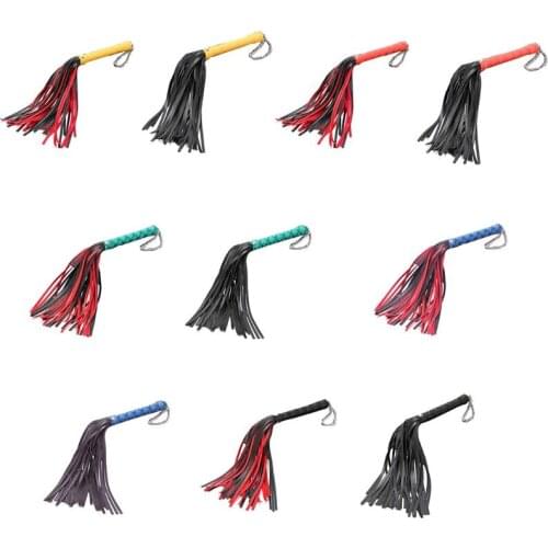 Erotic Roleplay Sex Toys Fetish Pounding Whip with Metal Chain Contrast Color Tassels BDSM Bondage Flogger Adult Flirtin
