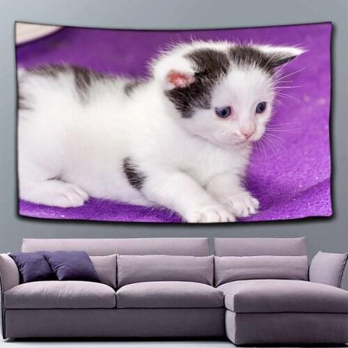 Tapestry Wall Hanging Cat Dog Scenic Printed Background Cloth Colorful Rectangle Tapestry for Home Dorm Room Decor