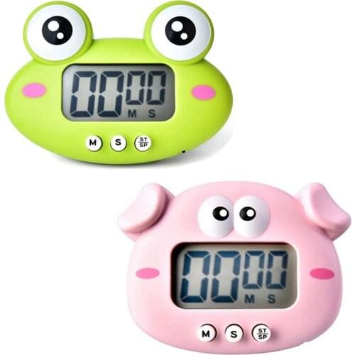 Kitchen Timer 2 Pieces, Cute Cartoon Animal Countdown Timer, Digital Cooking Timer with Magnetic, Large-Screen Clock