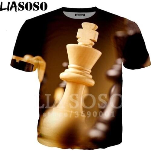 LIASOSO 2021 HD photo Chess Game 3D Print Harajuku Mens Tshirt Summer T-shirt Casual Hip Hop Women Tee-shirt Youth Clothes