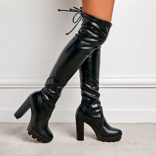 LTARTA 2021 New Winter New Womens Boots Thick Heel Sexy Leopard Print High Heels Over The Knee High Heel Boots Women JXQ