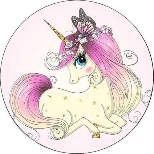 Cute Bedroom Decor For Girls Pink Cartoon Round Carpet Home Living Room Decoration Area Rug Modern Design Bedroom Bedside Mat