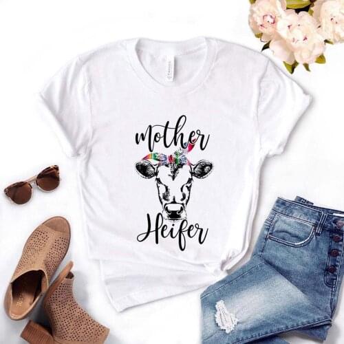 Mother Heifer Cow bandana Print Women Tshirts Cotton Casual Funny t Shirt For Lady Top Tee Hipster Drop Ship NA-521