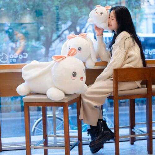 30-60cm Cute Cartoon Loppy Eared Rabbit With Bowknot Plush Toys Stuffed Soft Animals Pillow Dolls For Kids Girls Birthday Gifts