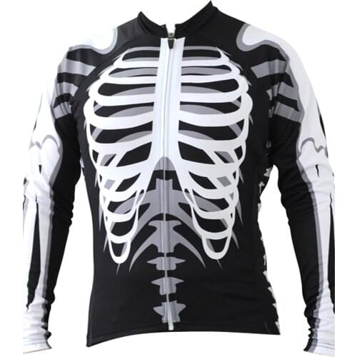 Skeleton roupa ciclismo ropa ciclismo hombre Mens Long Sleeve Cycling Jersey Cycling Clothing Bike Shirt
