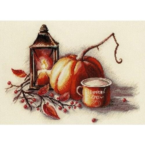 Cheap Needlepoint Autumn Still Life Machine Embroidery Cross Stitch Designs with 100% Cotton Floss &Free Shipping for Wall Decor