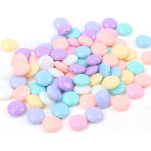 New Hot Sale Spring Color Wholesale 12x5mm 50pcs Mixed Acrylic Beads,Round Spacer beads