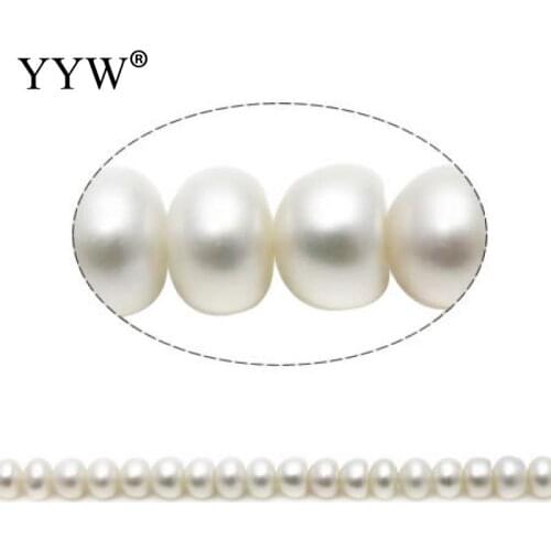 Wholesale Pearl White Grade AAA 5-6mm Cultured Button Freshwater Pearl Beads For Women Elegant Necklace Bracelet Jewelry Making