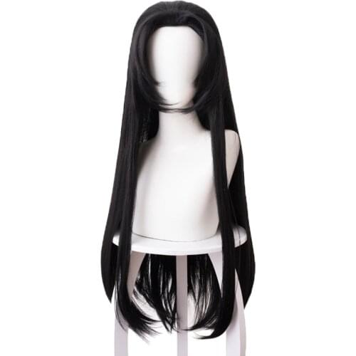 Kochou Kanae Cosplay Wig Anime Demon Slayer Kimetsu No Yaiba Black Long Synthetic Hair Wigs