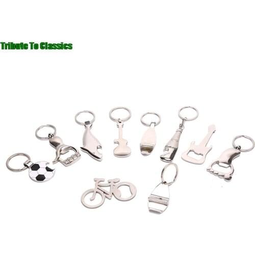 Beer Opener Shark/Guitar/soccer Beer Bottle Can Opener Alloy Hangings Ring Keychain Tools Keychain Bottle Opener Household Gifts