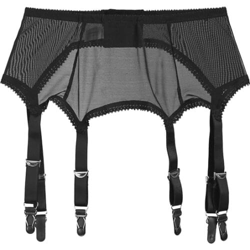 Hot Sale Womens 6 Metal Buckles Straps Garter Belt Sexy Lingerie Suspender Elastic Belt