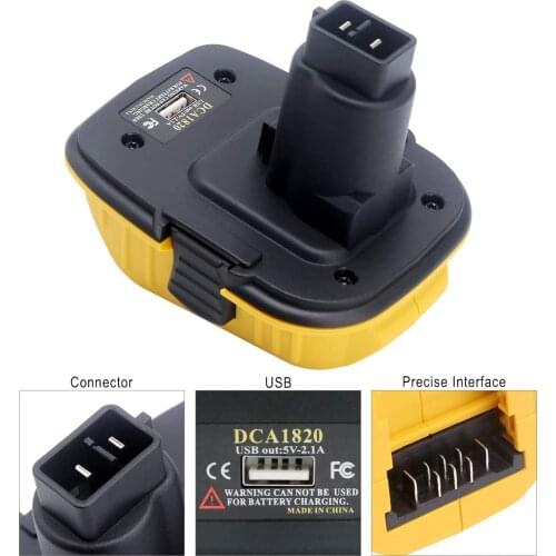 DCA1820 Adapter Converter for DEWALT 18V Tools 20V Max Lithium Ion Battery Power Bank Function Compatible