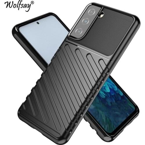 Rugged Fiber Shield Cover For Samsung Galaxy S21 5G Case Anti-knock Full Cover Back Case For Samsung S21 Ultra S21Plus S21+ Case