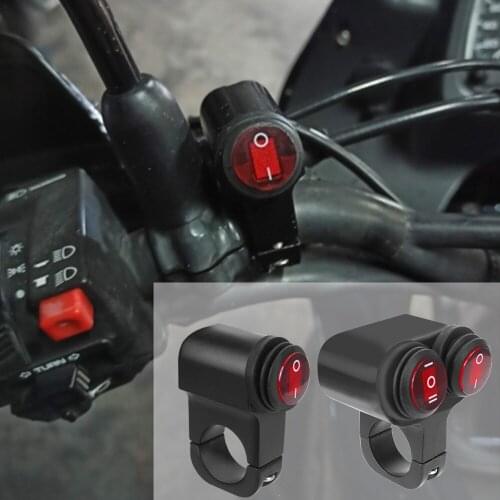 Fog Spot Light On/Off Switch Headlight Aluminium Alloy Light Switch 12V Waterproof Motorcycle Handlebar Button