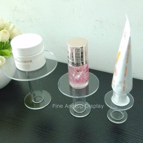 Clear acrylic products display stand round steps display for nail polish bottle small toys shopping show stand tool