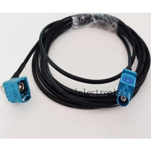 RG174 Long Fakra Z SMB Male to Right Angle Fakra Z Female for GPS Antenna Extension Pigtail Cable 50ohm 50cm 1m 2m 3m 5m 10m