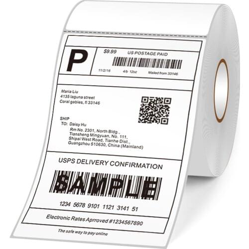 Thermal Shipping Label Roll All-Purpose Label Paper Sticker Self-adhesive Waterproof Oil-Proof Anti-scratch for Express Industry