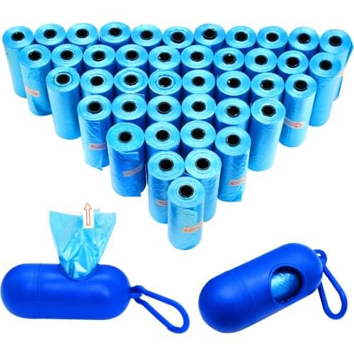 12/42 Rolls Dog Cat Poop Waste Bag Refills Bulk Roll Clean Up Picking Garbage Bags With Dispenser And Lead Clip Pet Accessories