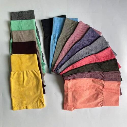 15 Colors Fitness GYM Yoga Shorts High Waist Workout Shorts Seamless Scrunch Butt Sport Shorts Biker Women Running Short Pants