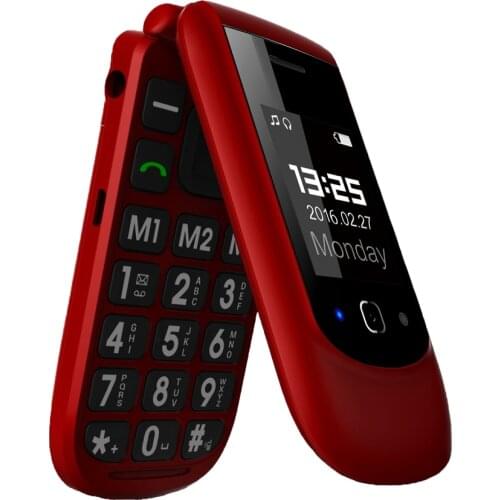 YINGTAI T09 Best feature phone GSM Big push-button flip phone Dual Screen clamshell 2.4 inch Elder telephone cell phones FM MP3