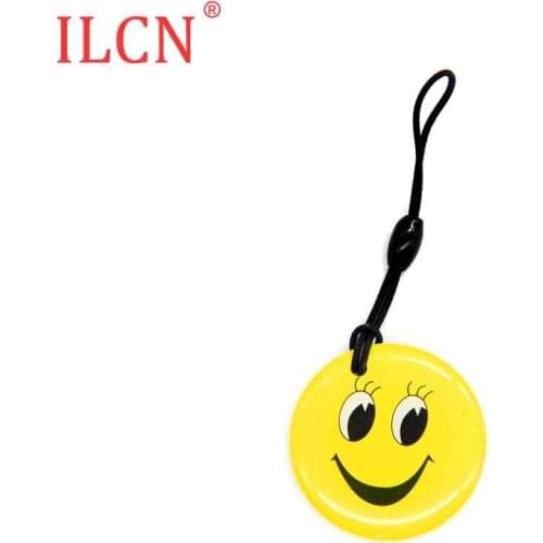 UID S50 1K 13.56Mhz Changeable Rewritable NFC Card Circular Dropping Glue Cartoon Trinket Key Ring Fob Token Tag RFID Key Card 1