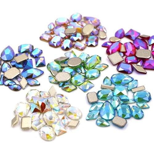 Nail decoration High quality k9 glass flatback nail rhinestones Fluorescent series for DIY clothing