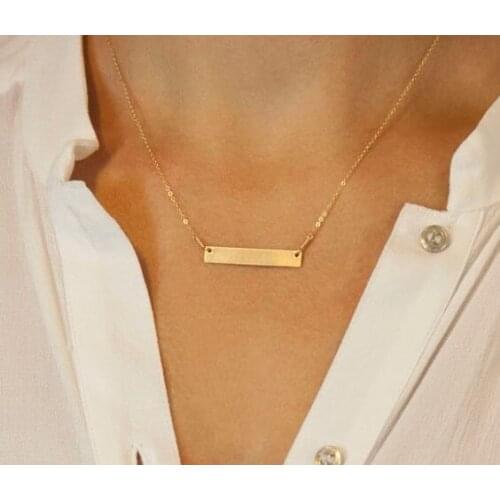 Vinnie Design Jewelry 40cm Stainless Steel Customizable Bar Necklace Engraved Initial Letter R Pendant Necklaces 10pcs/lot